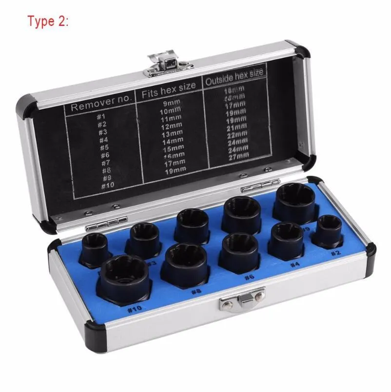10pcs/Set Damaged Bolts Nuts Screws Remover Extractor Removal