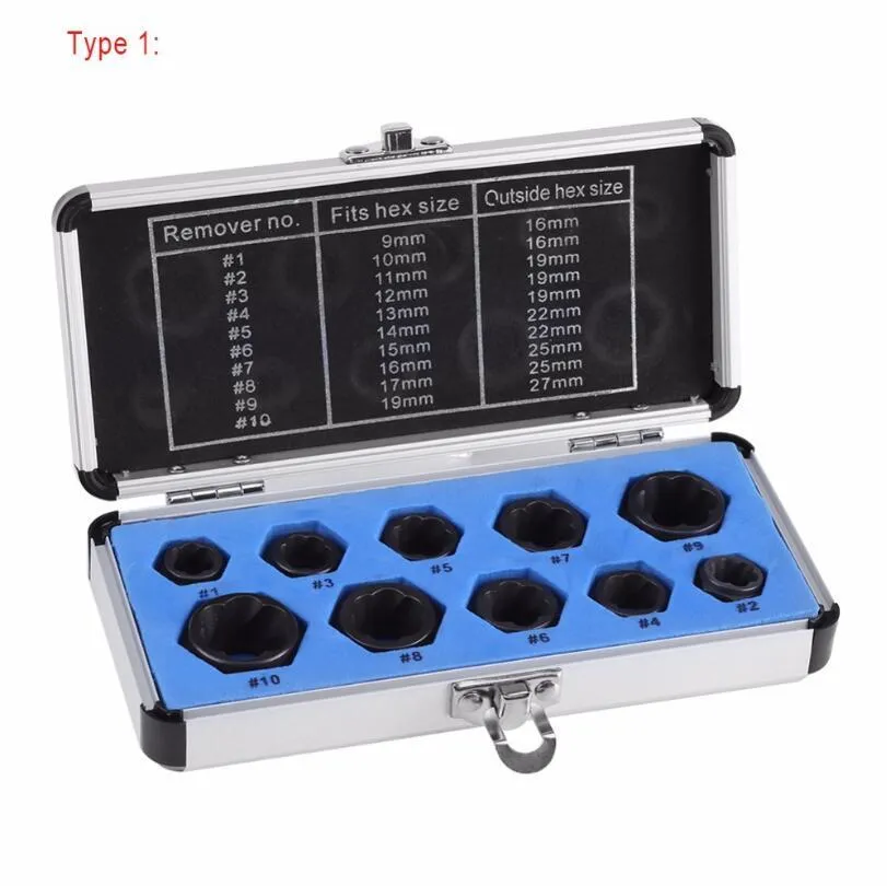 10pcs/Set Damaged Bolts Nuts Screws Remover Extractor Removal