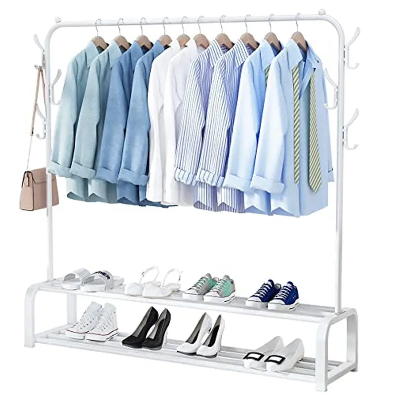 110X40X150Cm Clothes Rack Hanger 2-Layer Shoe Shelf Coat Hanger F52-8-1196