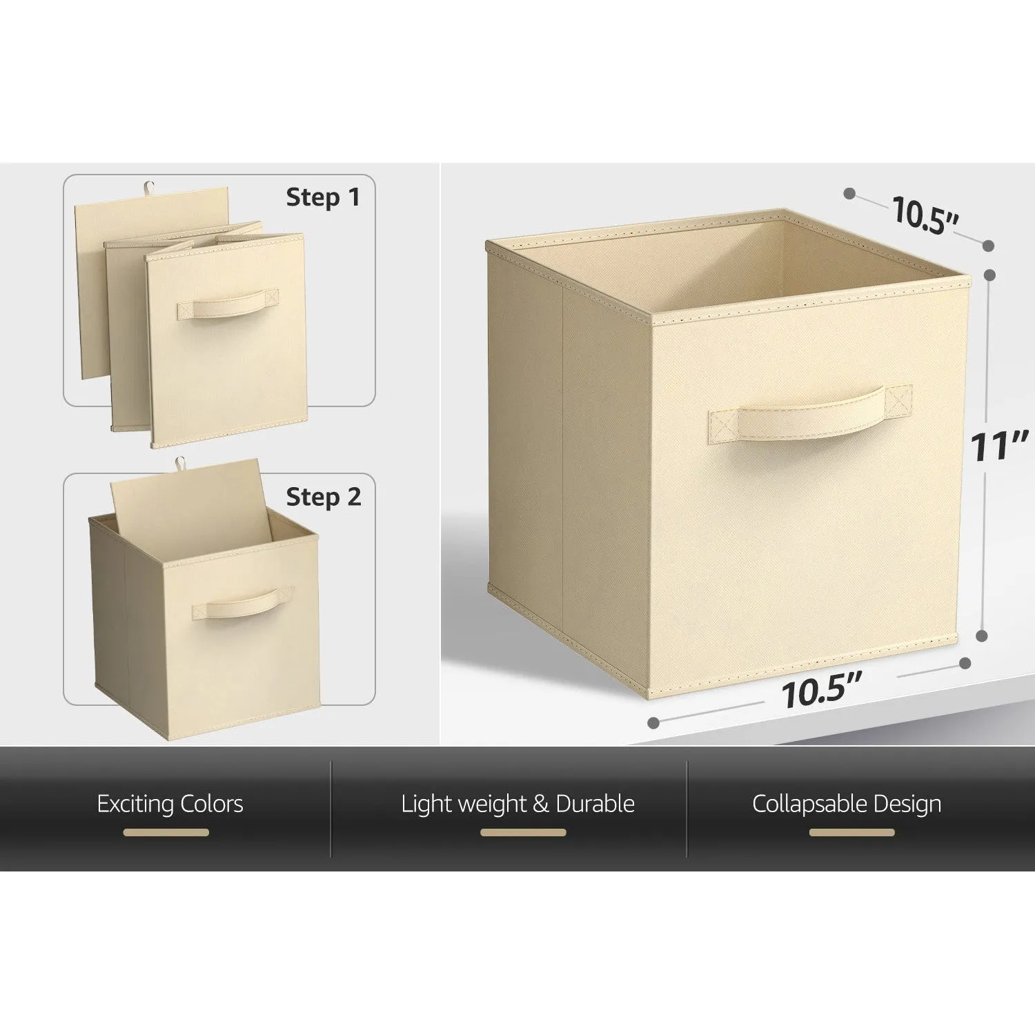11" Cube Storage Bins (8 Pack Solid)
