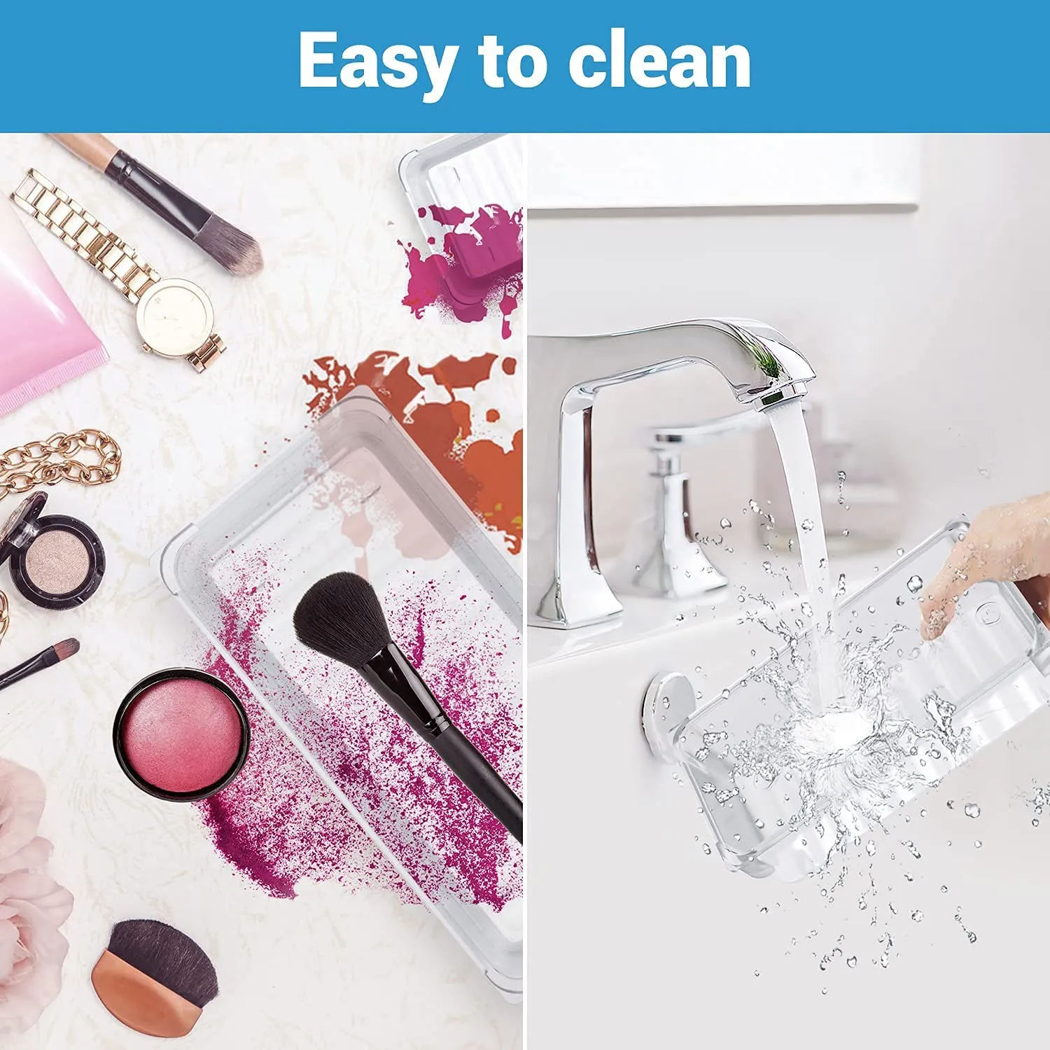 16Pcs Mixed Sizes Rectangular Clear Storage Box