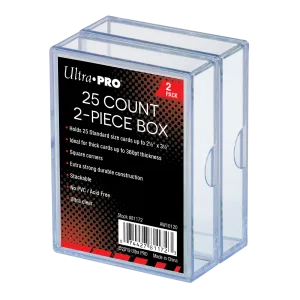 2-Piece 25-Count Clear Card Storage Boxes (2ct)
