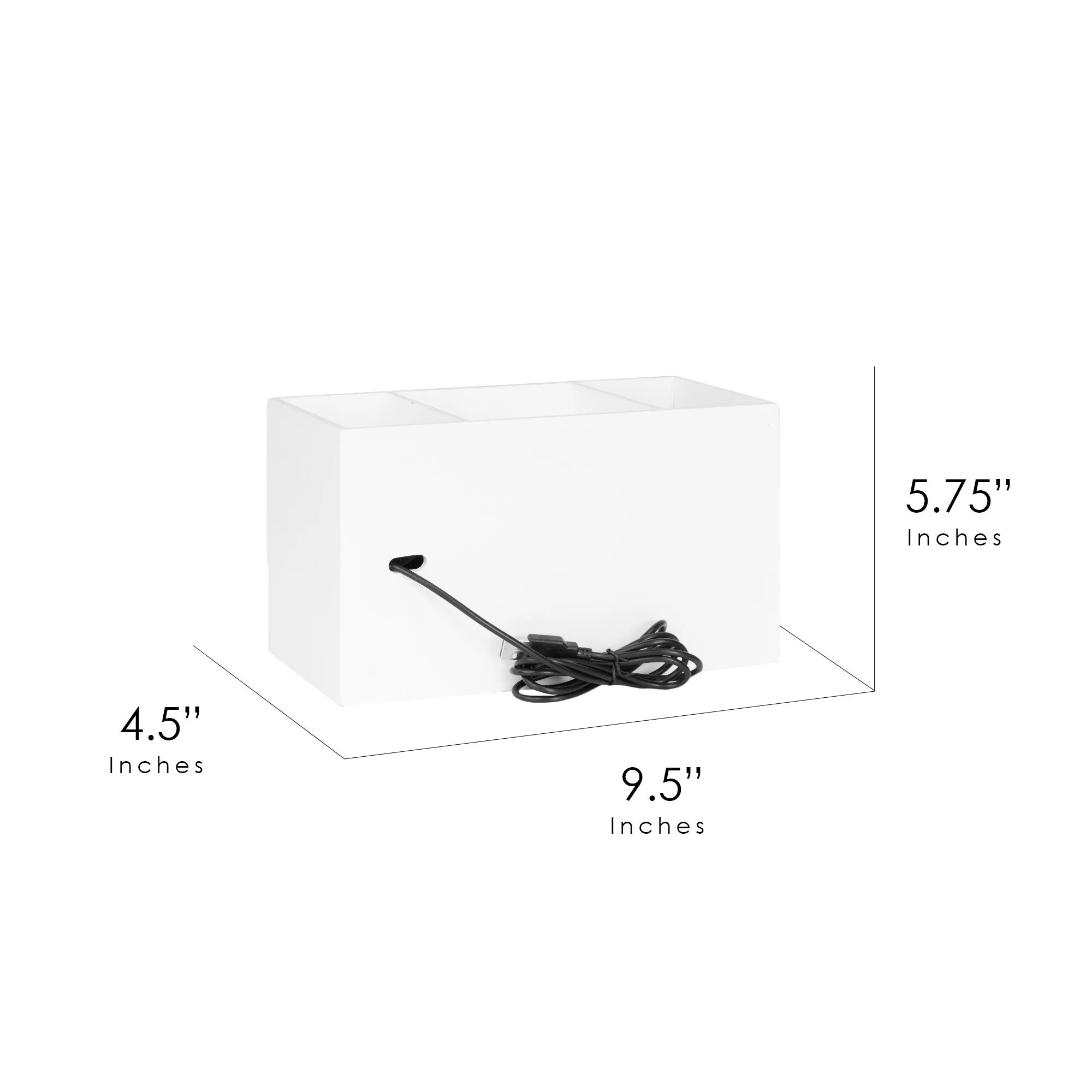 3 Tier Desk Organizer with USB Port - White
