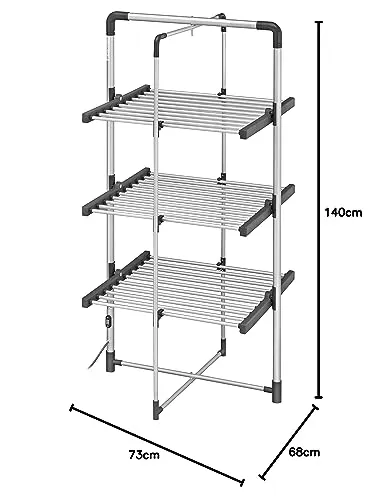 3-Tier Heated Clothes Airer Aluminium BLACK DECKER 63099 (New)