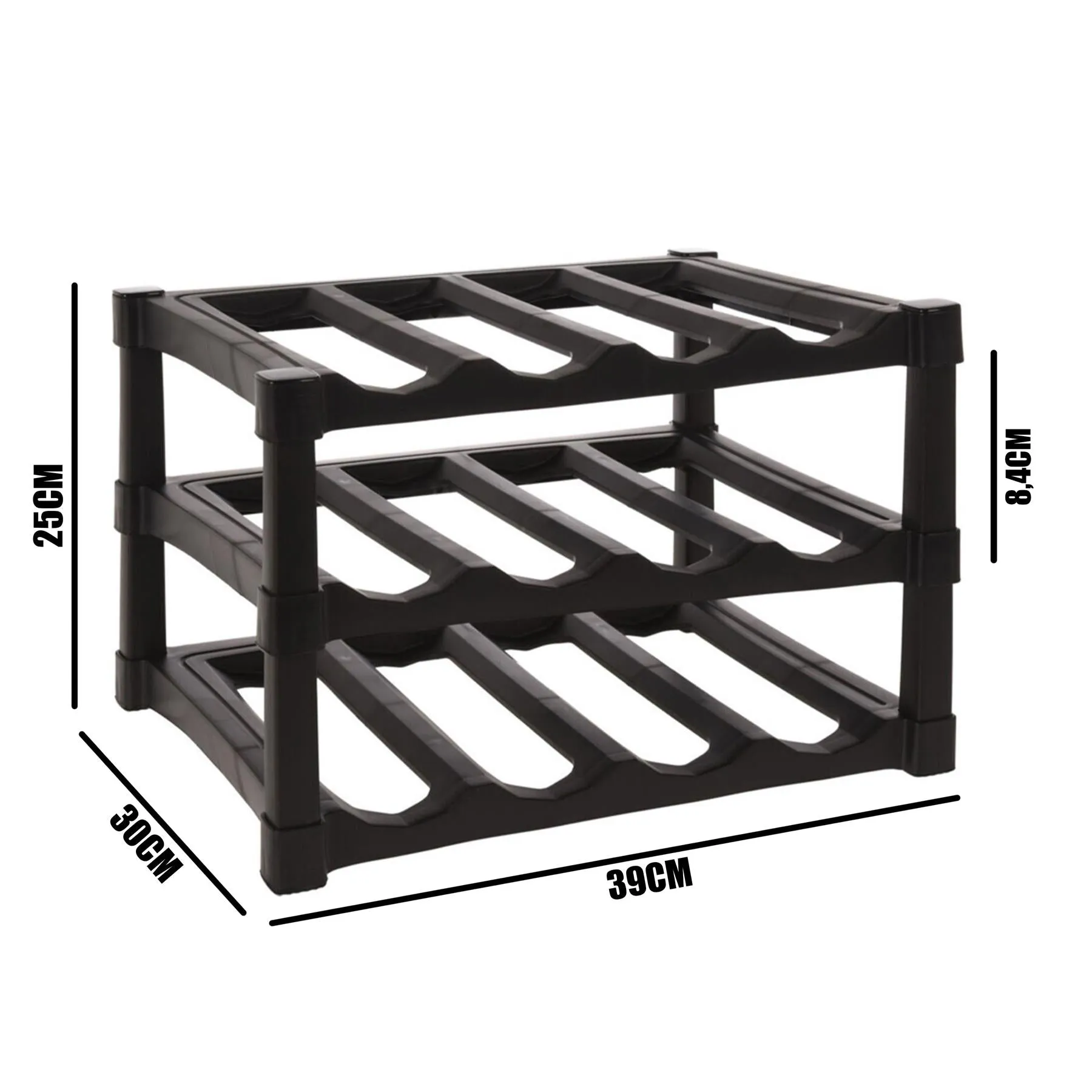 3 Tier Stackable 12 Bottle Wine Storage Rack