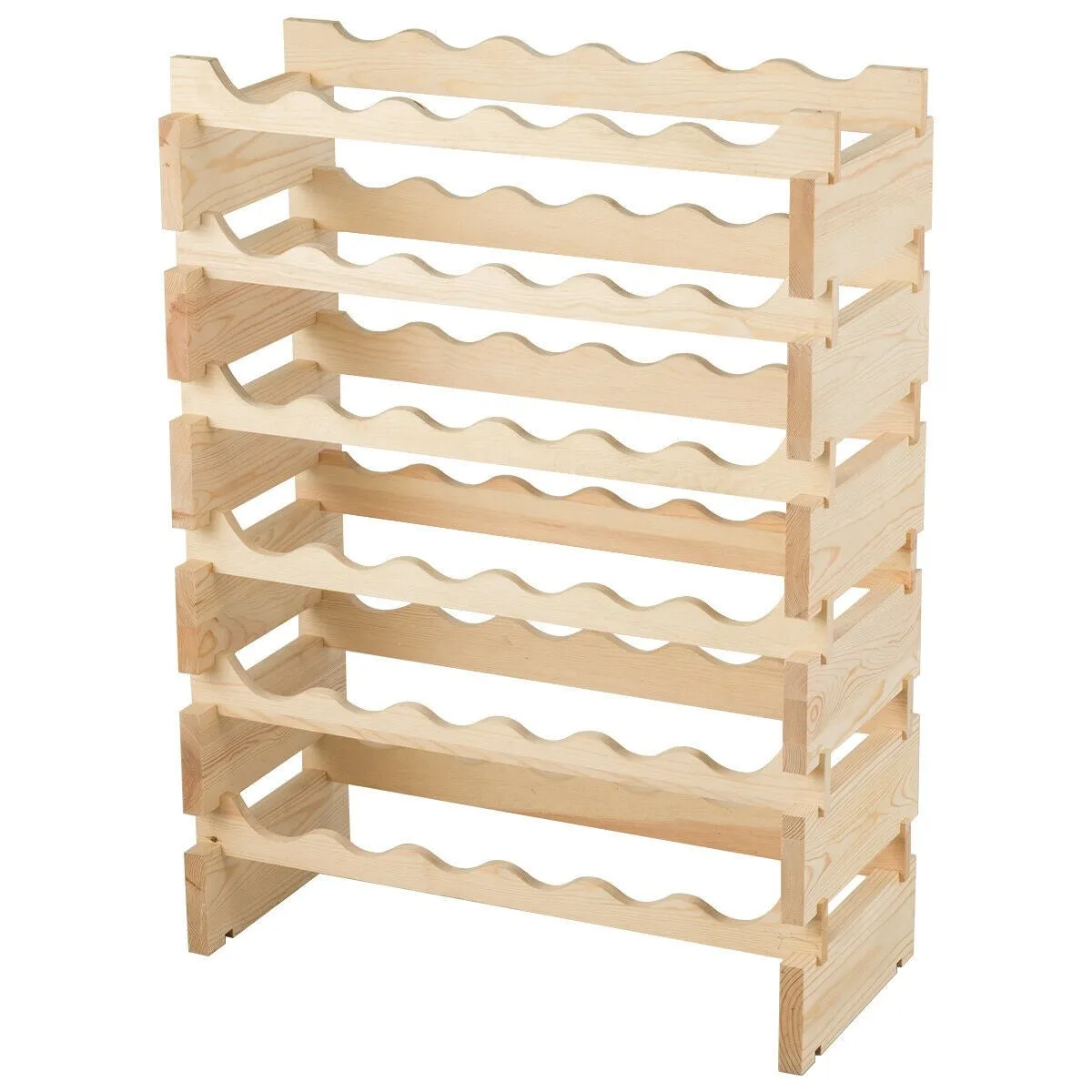 36 Bottles Stackable Wooden Wine Rack
