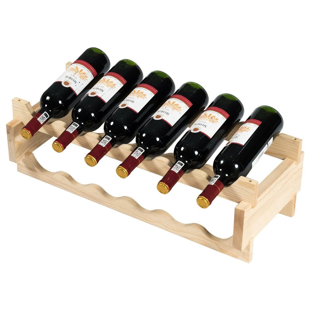 36 Bottles Stackable Wooden Wine Rack