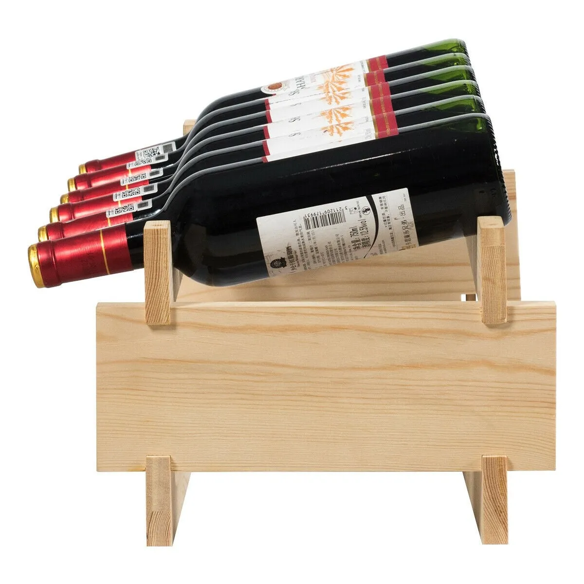 36 Bottles Stackable Wooden Wine Rack