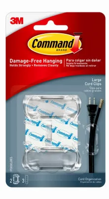 3M Command Command 0.5 in. L Clear Plastic Cord Clips (Pack of 4)