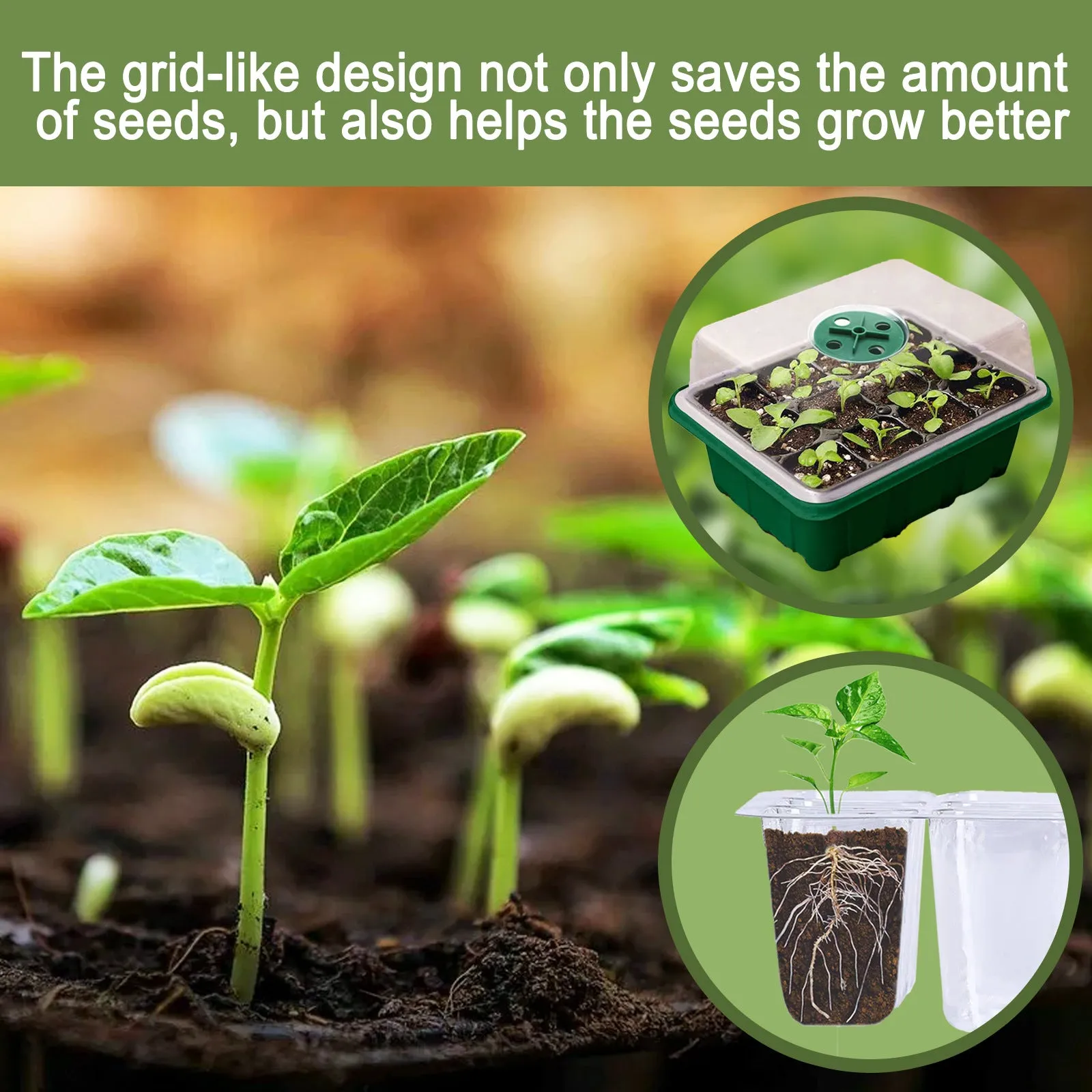 4-Pack Seed Starter Tray Seedling Starter Kits