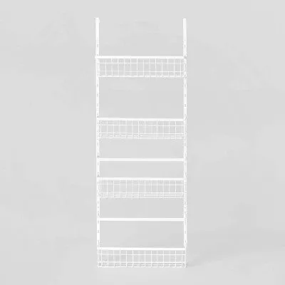 4 Tier Over-The-Door Storage Rack - Brightroom: Adjustable Metal Organizer, Mesh Baskets, Space-Saving Design