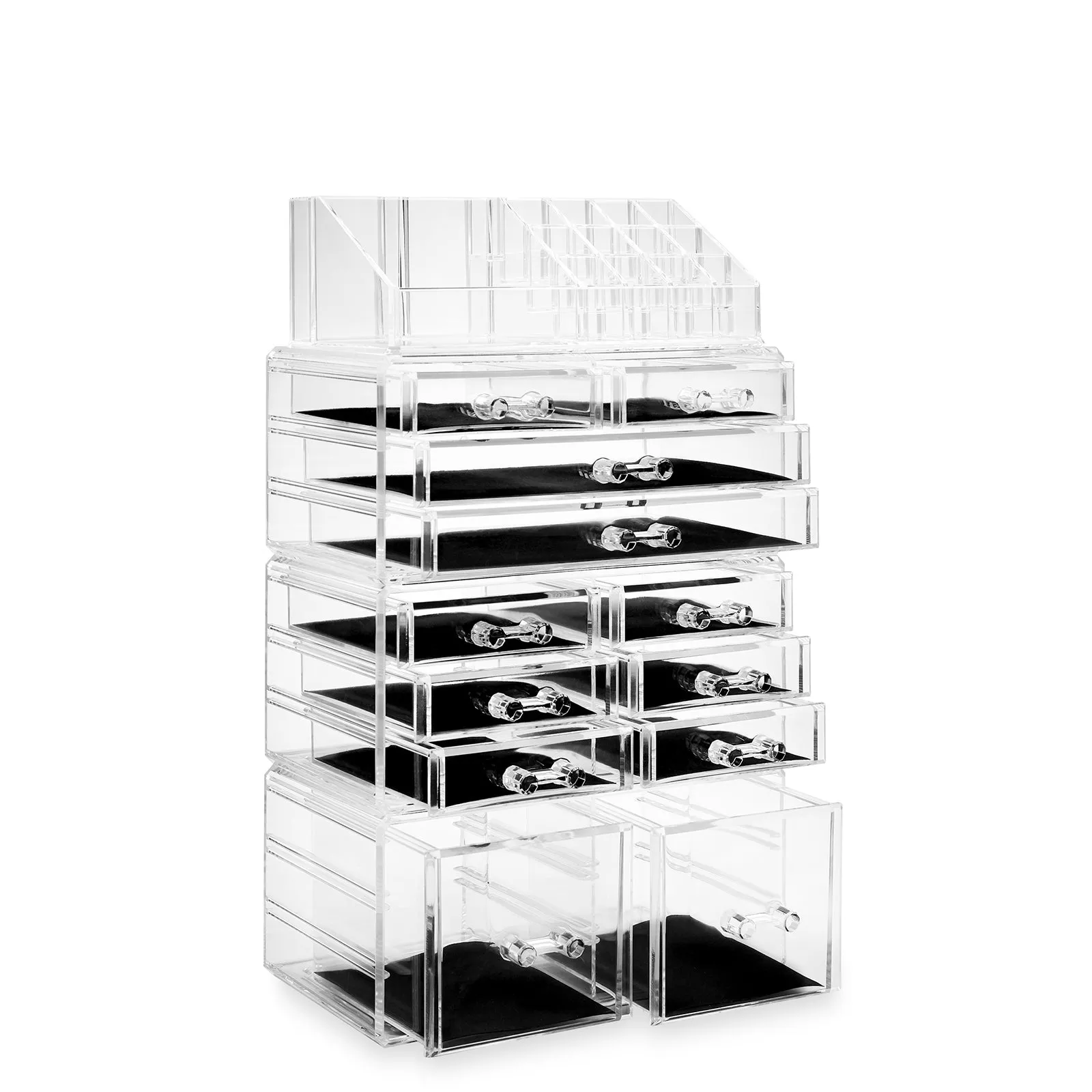 Acrylic Makeup Cosmetic Organizer & Jewelry Storage Set - Large