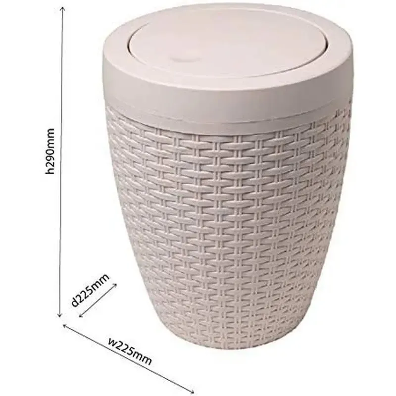 Addis Round Bathroom Bin With Swing Lid 5L - Assorted Designs