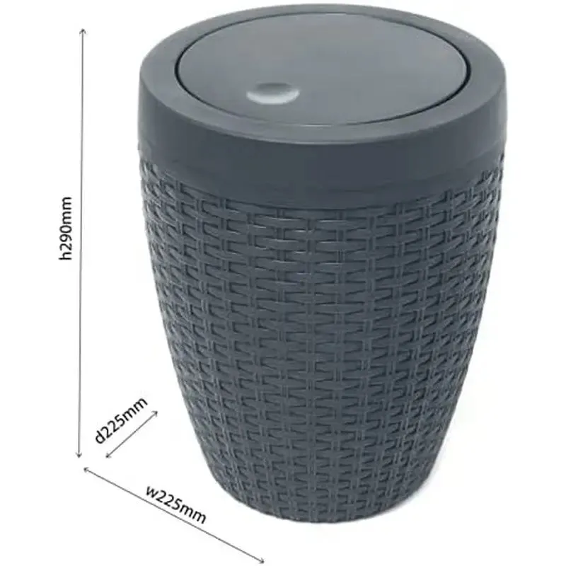 Addis Round Bathroom Bin With Swing Lid 5L - Assorted Designs