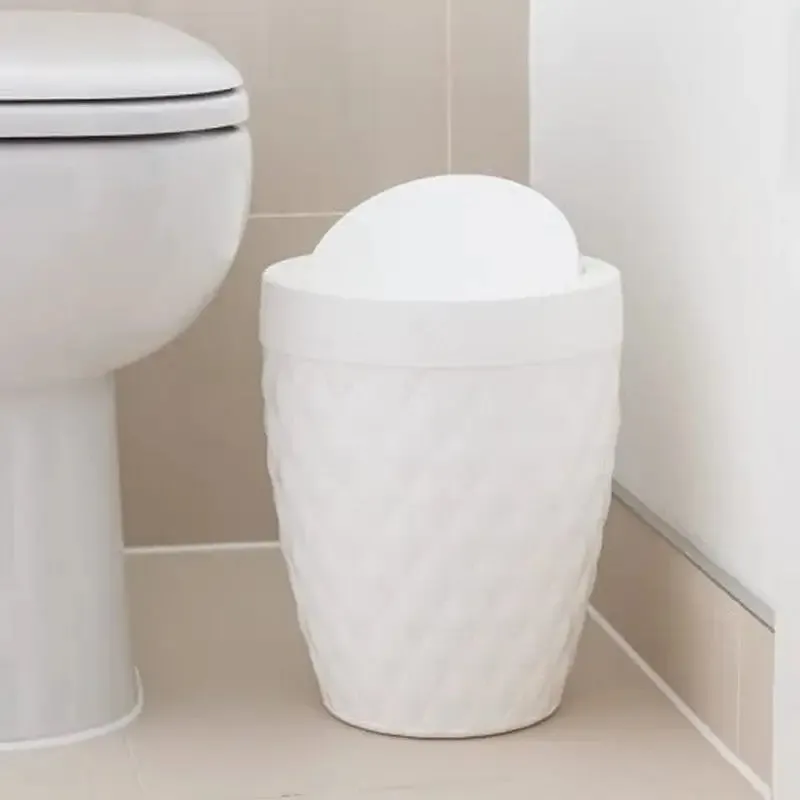 Addis Round Bathroom Bin With Swing Lid 5L - Assorted Designs