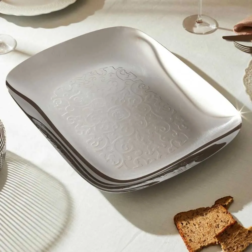 Alessi MW10 Dressed rectangular tray in steel