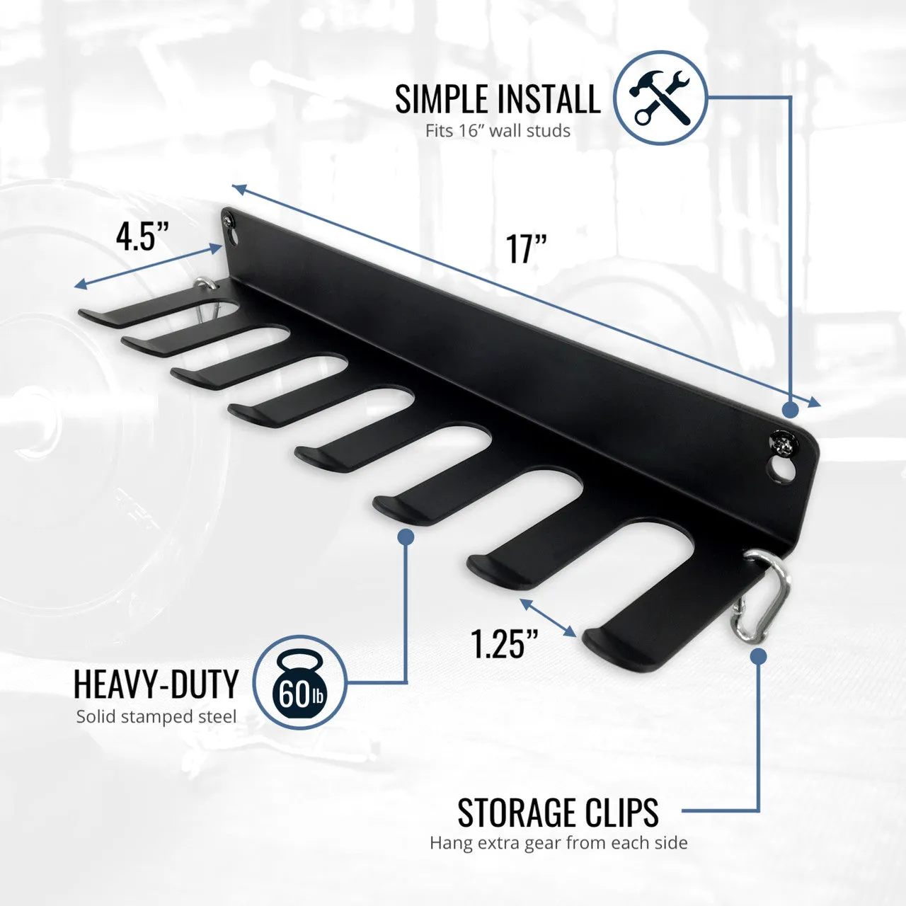 Athlone Gym Equipment Organizer for Bands, Jump Ropes, Foam Roller