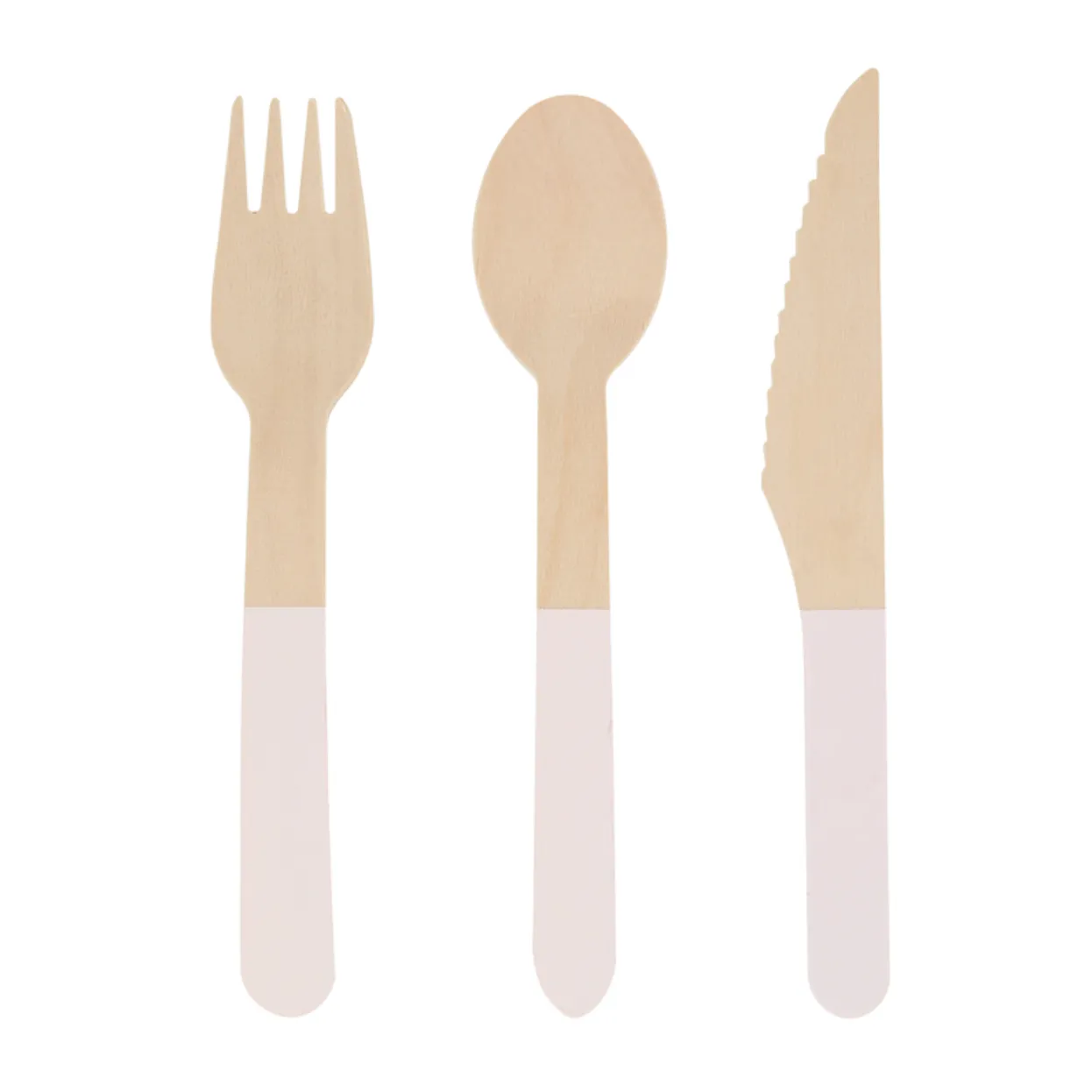 Ballet slipper pink wooden cutlery set