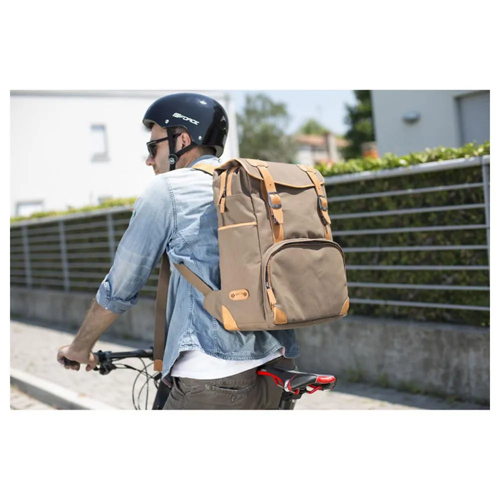 Barber Shop "Mop Top" Camera Backpack (Canvas & Leather, Sand)