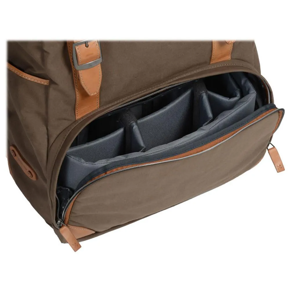 Barber Shop "Mop Top" Camera Backpack (Canvas & Leather, Sand)