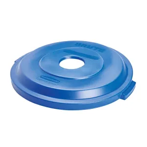 Blue Recycling Lid for Cans (#1788376) for the Rubbermaid® Brute™ 32 Gallon Recycling Container - Case of 6