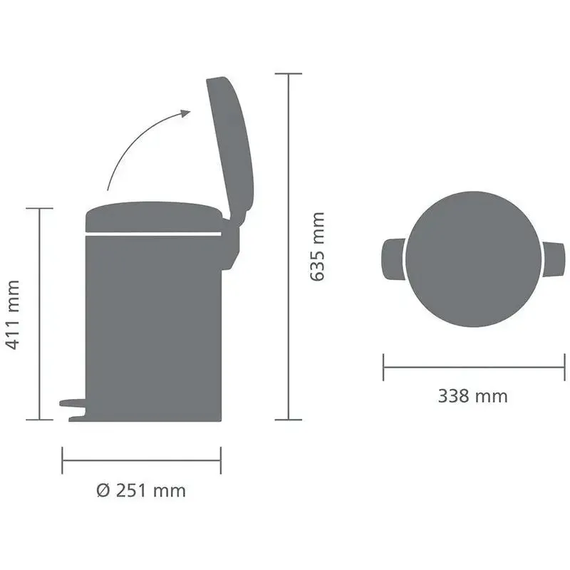 Brabantia NewIcon Pedal Bin 12L - Matt Black