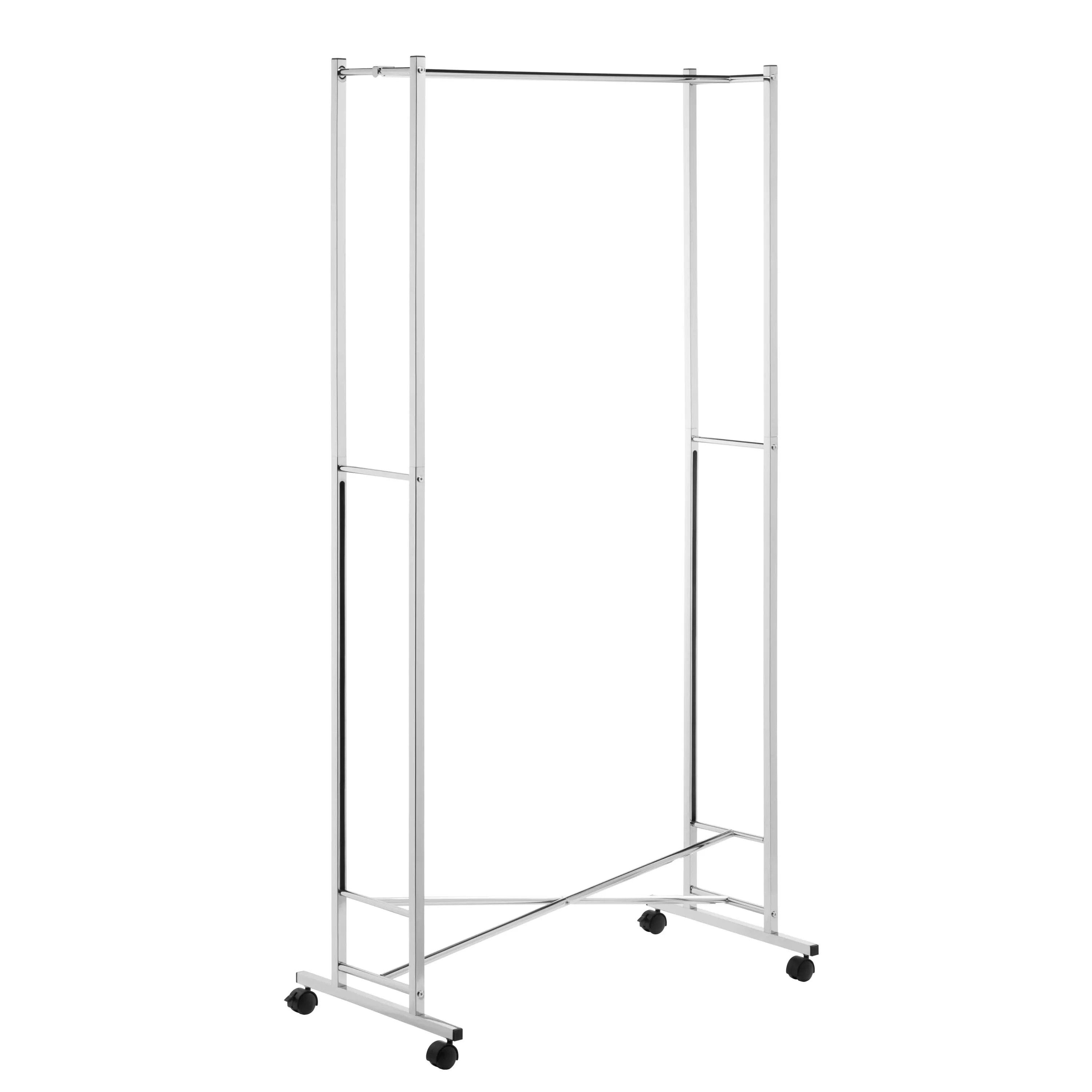 Chrome Folding Rolling Clothes Rack