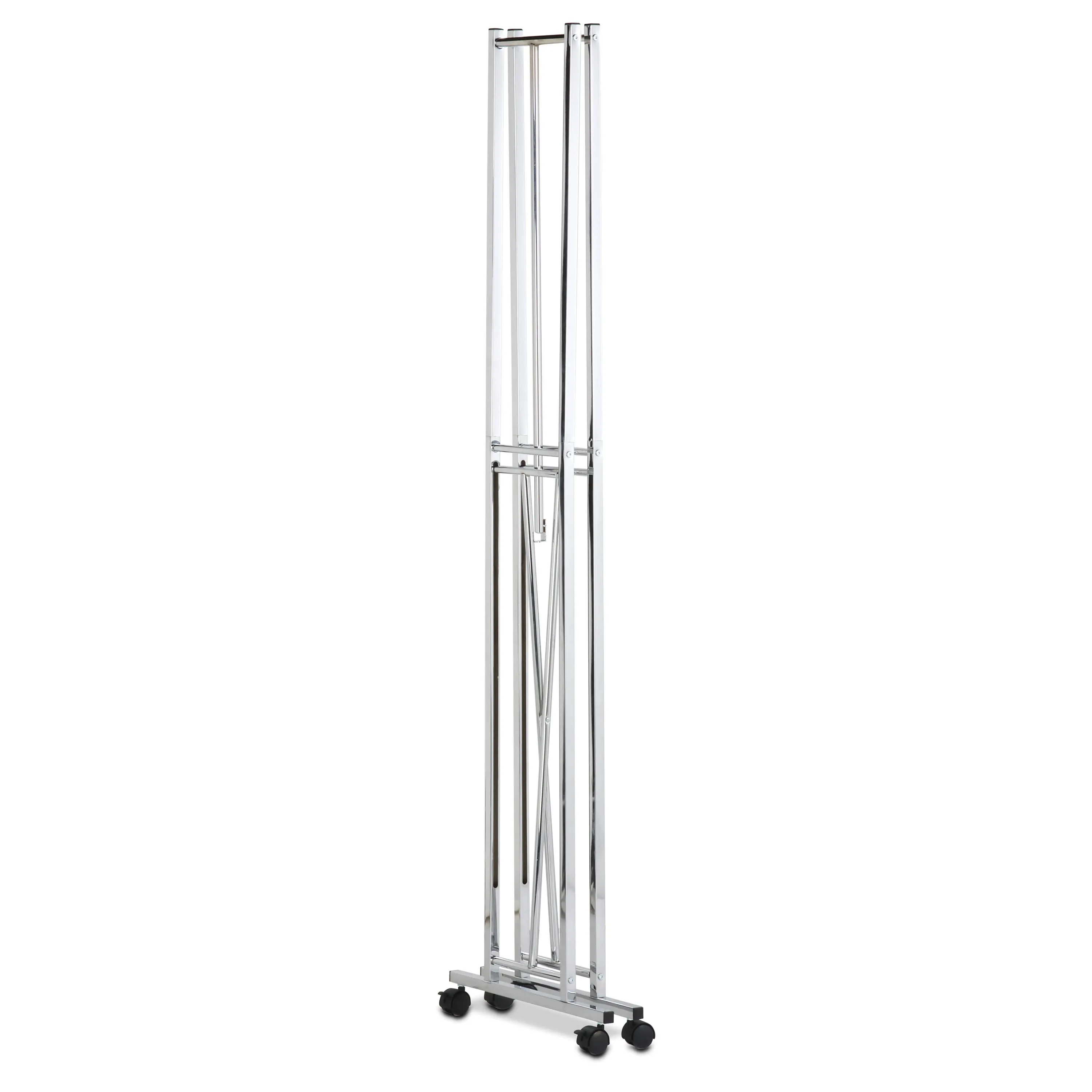 Chrome Folding Rolling Clothes Rack