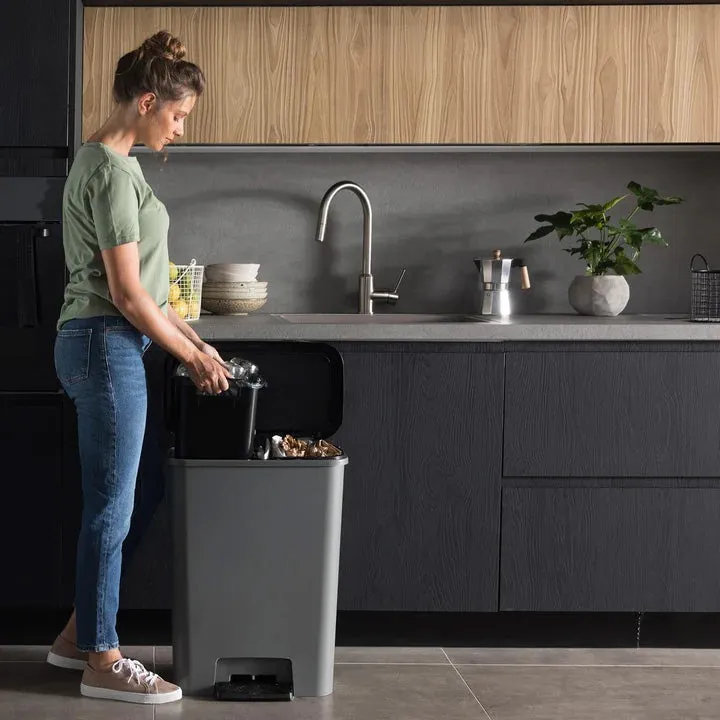 Curver Compatta 50L Duo 23 23L Recycling Bin - Grey