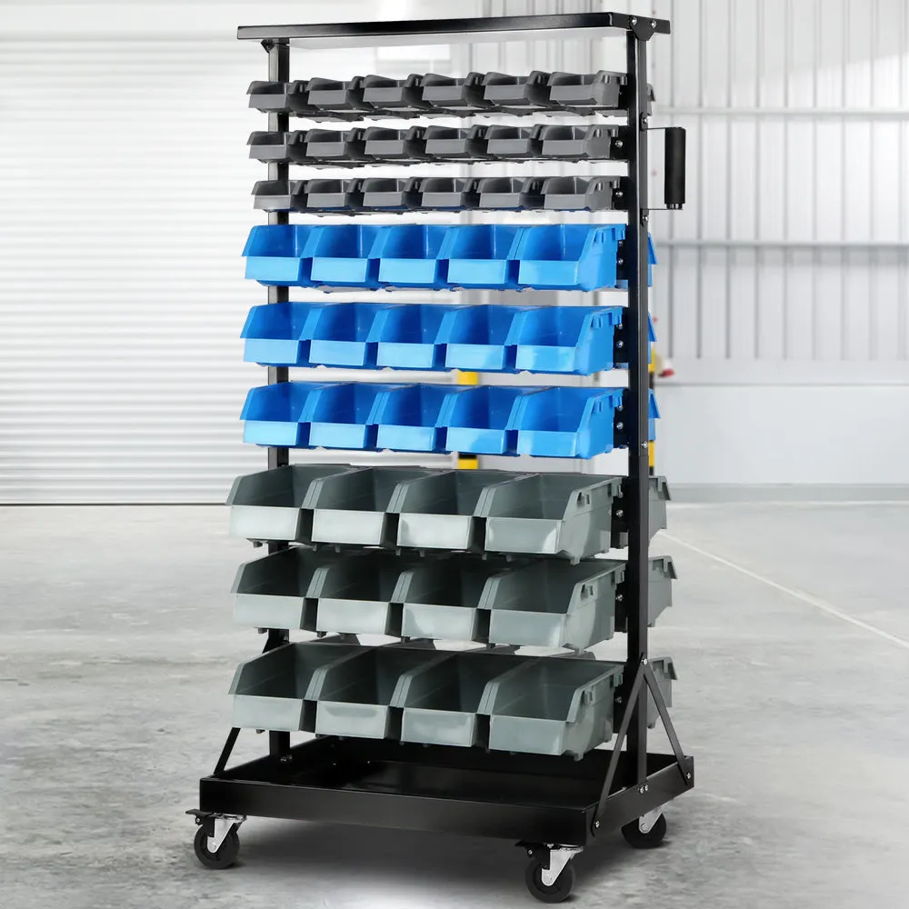 Double-sided 90-Bin Storage Rack, Rust-resistant - Giantz