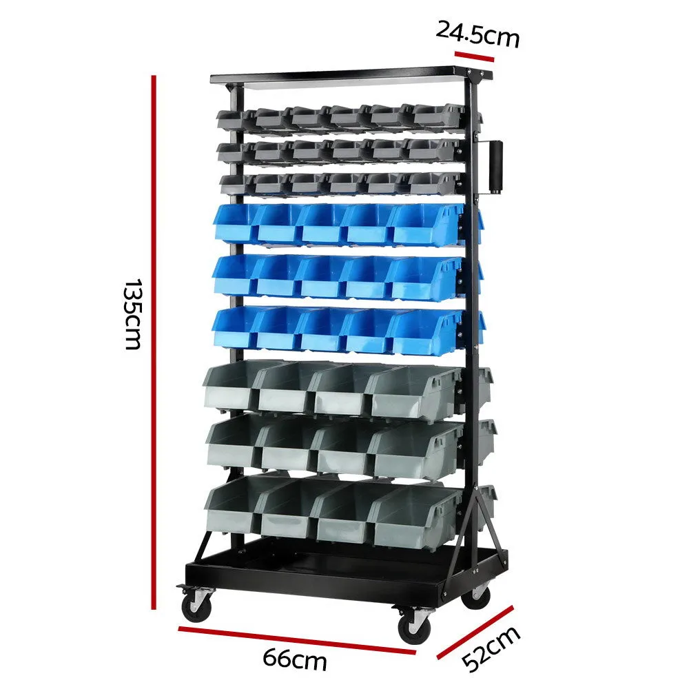 Double-sided 90-Bin Storage Rack, Rust-resistant - Giantz