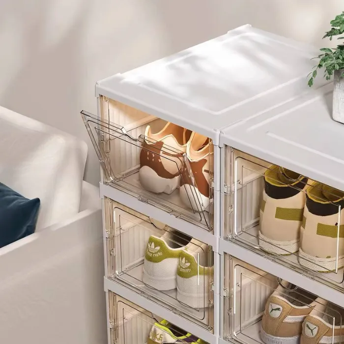 Foldable storage shoe rack