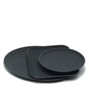 Gengrip 12" x 16" Rect. Non-Slip Tray Black - Pack 1