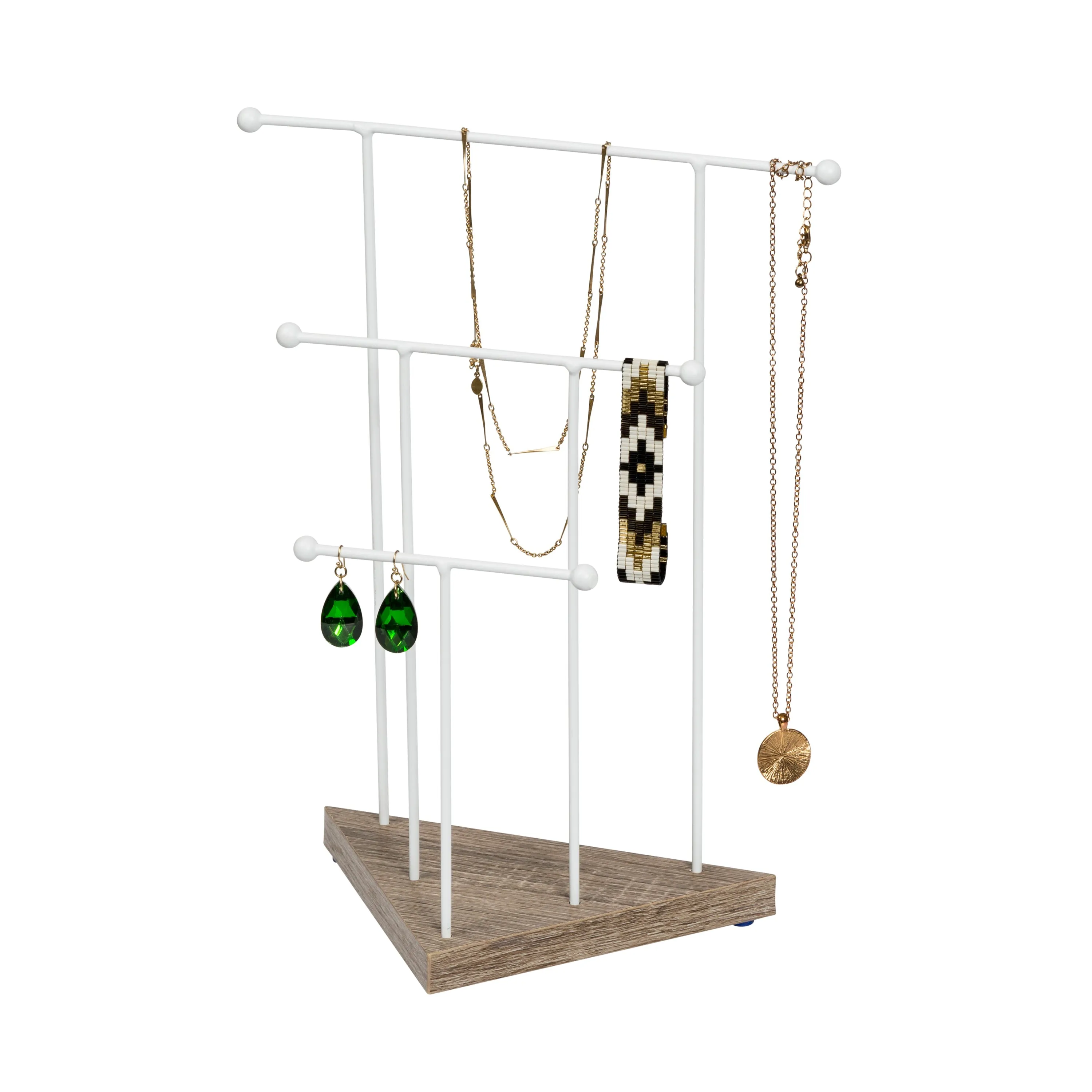 Gray/White 3-Tier Triangle Jewelry Stand