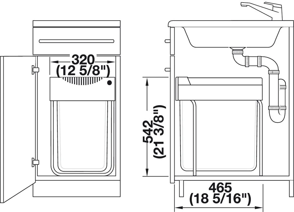 Hafele Waste Bin Pull-Out Hailo Easy Cargo 40