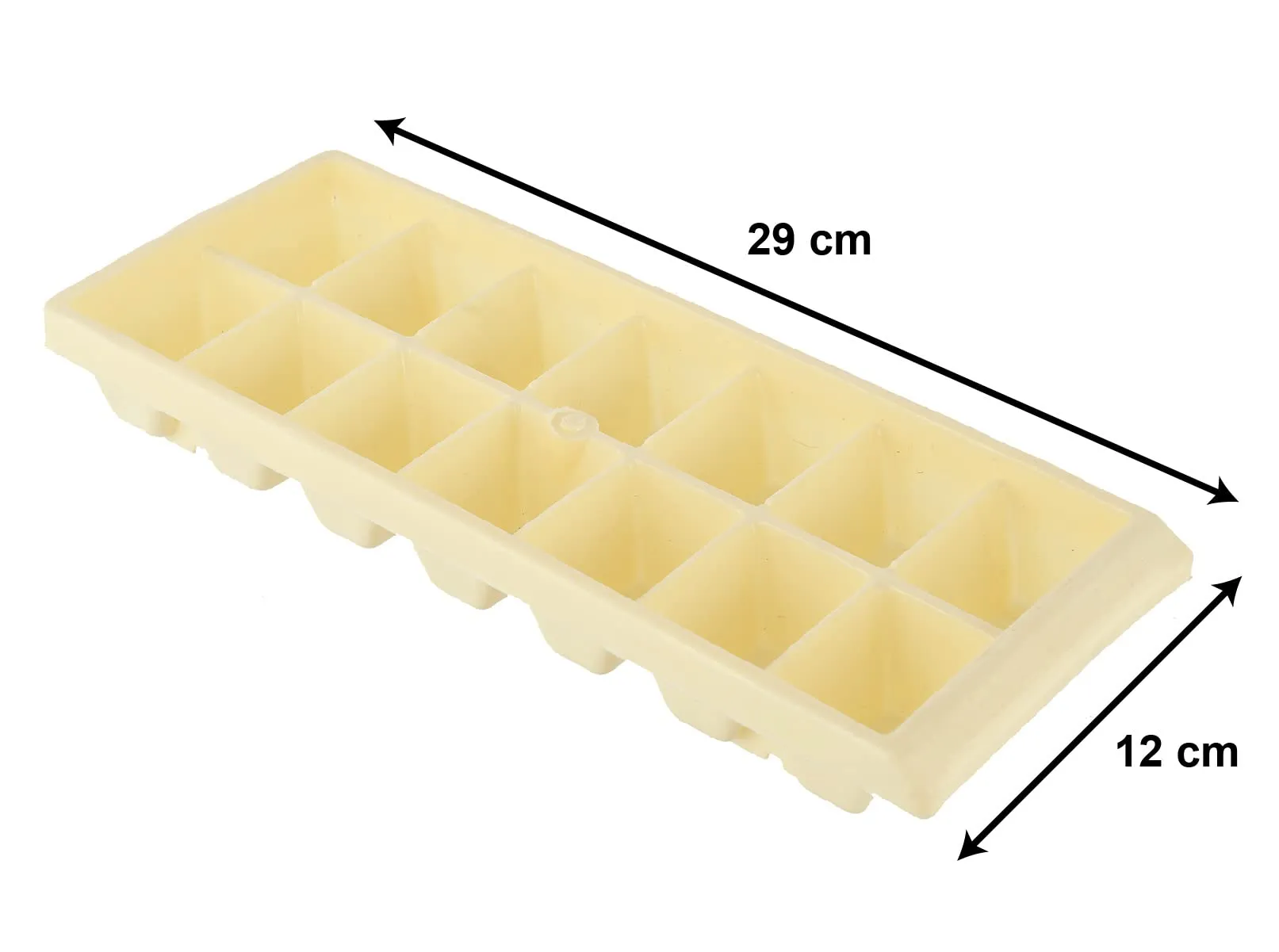 Heart Home Plastic Ice Cube Tray Set with 14 Section- Pack of 6 (Cream & Pink)-HS43HEARTH25787