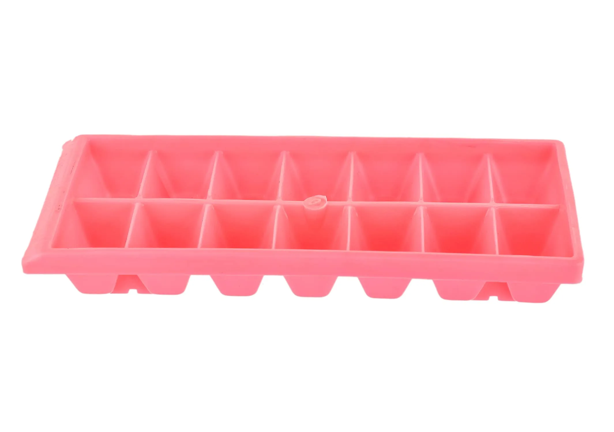 Heart Home Plastic Ice Cube Tray Set with 14 Section- Pack of 6 (Cream & Pink)-HS43HEARTH25787