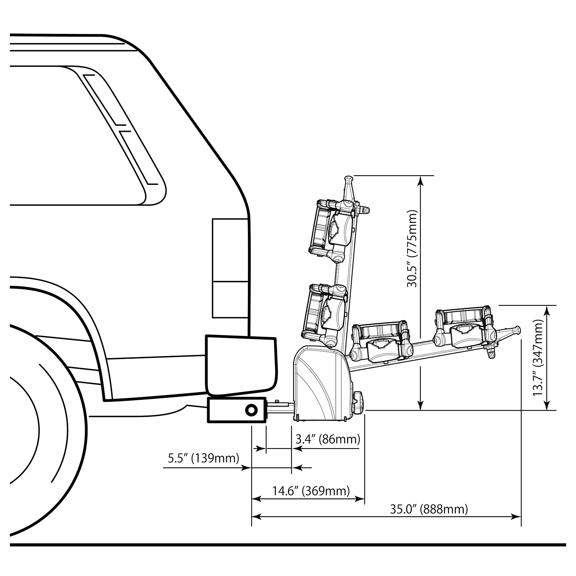 Inno Racks INH120 Tire Hold Hitch 2 Bike