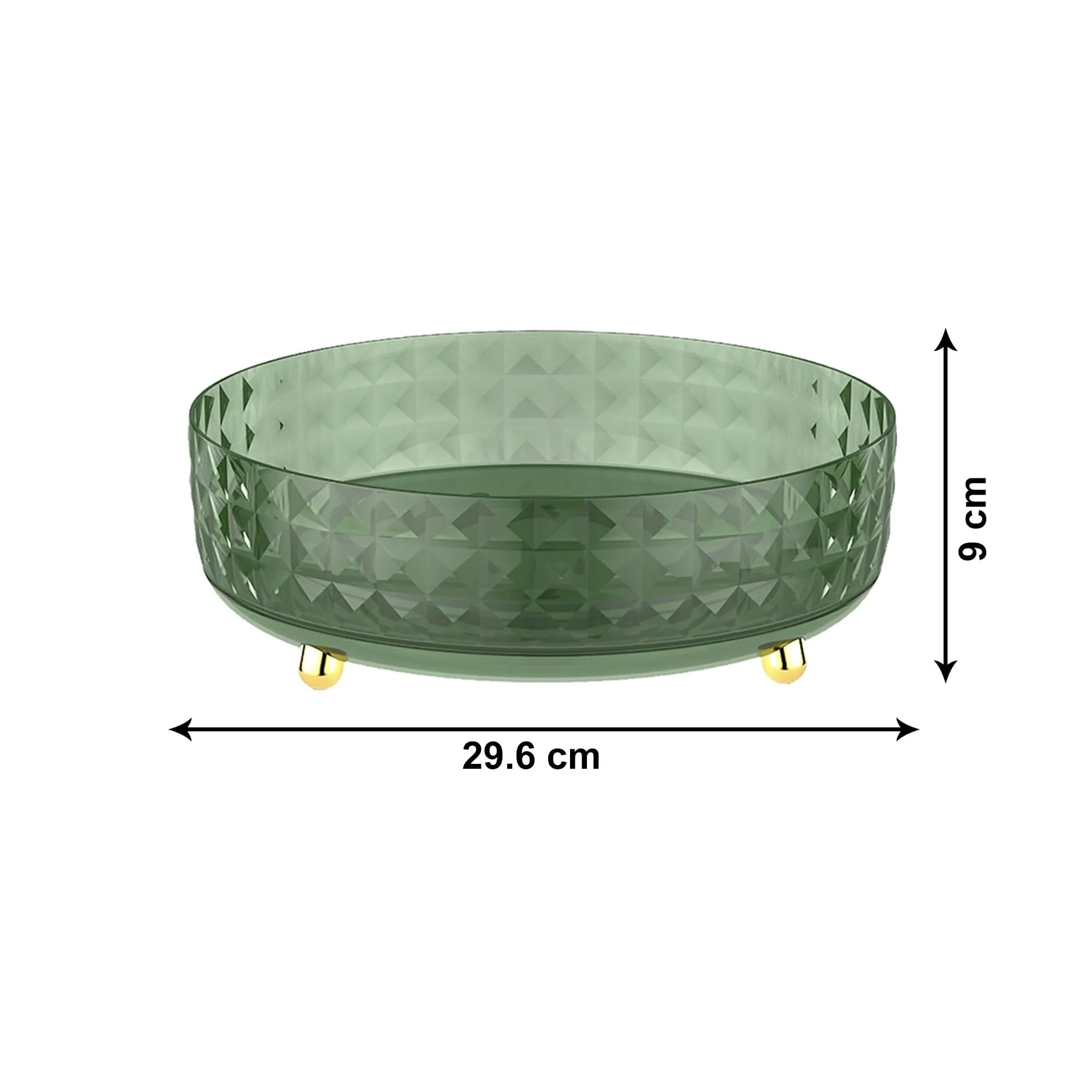 Kuber Industries Multipurpose Storage Organiser Tray Large | 360 Rotation | Decorative Rounded Corner | Easy Access Sturdy Base Kitchen | YM.6706D | Dark Green