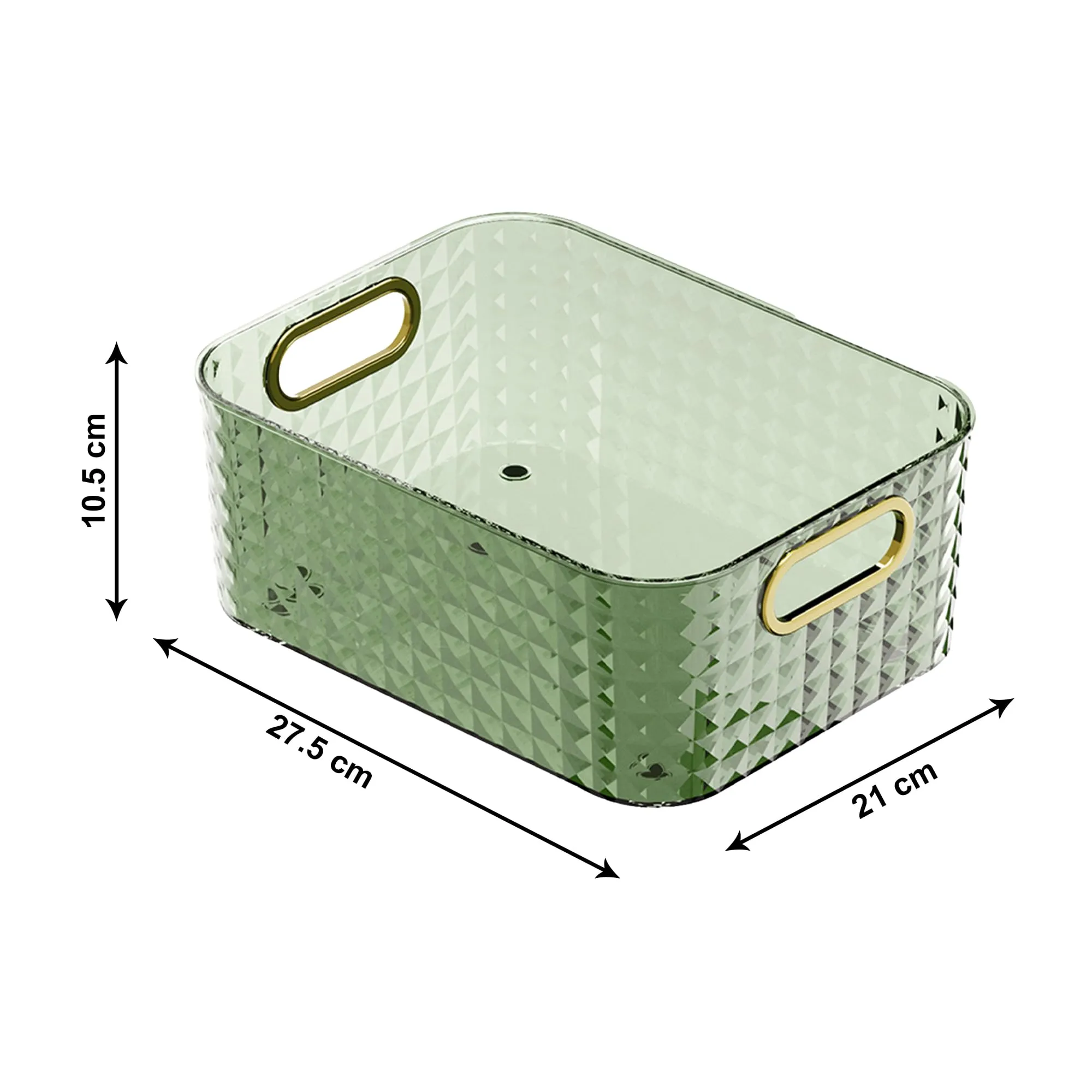 Kuber Industries Pack of 2 Multipurpose Portable Storage Container| Pantry Organise Basket | Organizer For Kitchen bathroom Accessories | Vanity Bins for Desktop Cosmetic-Storage | Dark Green