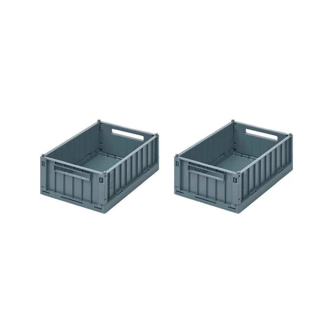 Liewood Weston Storage Boxes - Whale Blue - Small - 2 Pack
