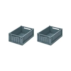 Liewood Weston Storage Boxes - Whale Blue - Small - 2 Pack