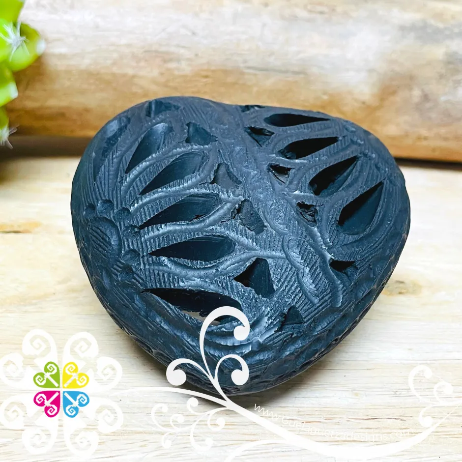Medium Heart Jewelry Box - Barro Negro Oaxaca