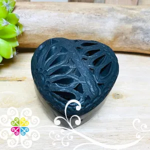 Medium Heart Jewelry Box - Barro Negro Oaxaca