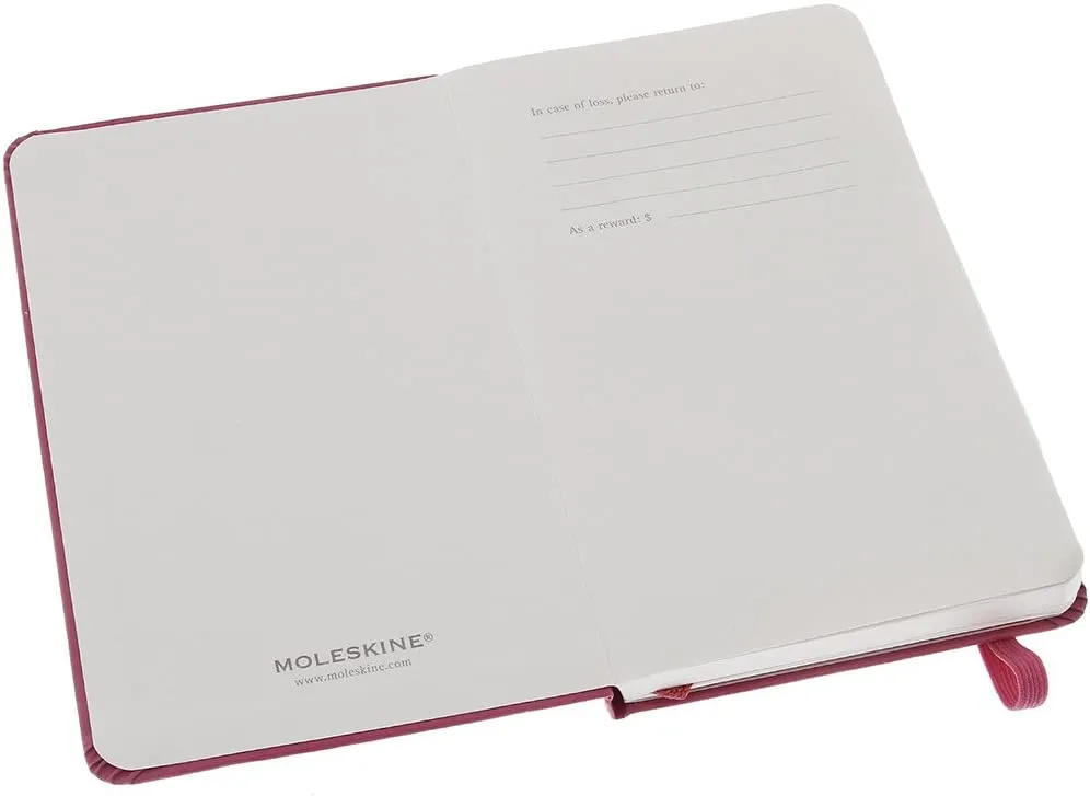 Moleskine Plain Notebook, Hard Cover Pocket Magenta