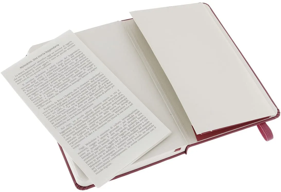 Moleskine Plain Notebook, Hard Cover Pocket Magenta