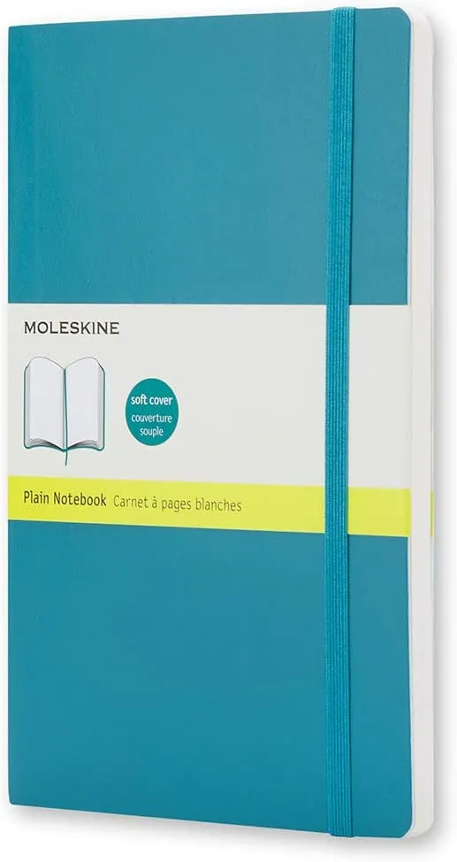 Moleskine Plain Soft Cover Notebook Pocket Size Underwater Blue