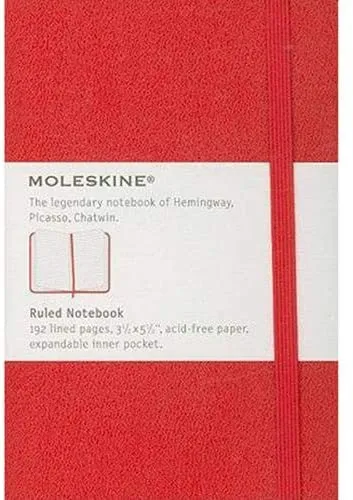 Moleskine Ruled Notebook Pocket Size Red Hard Cover