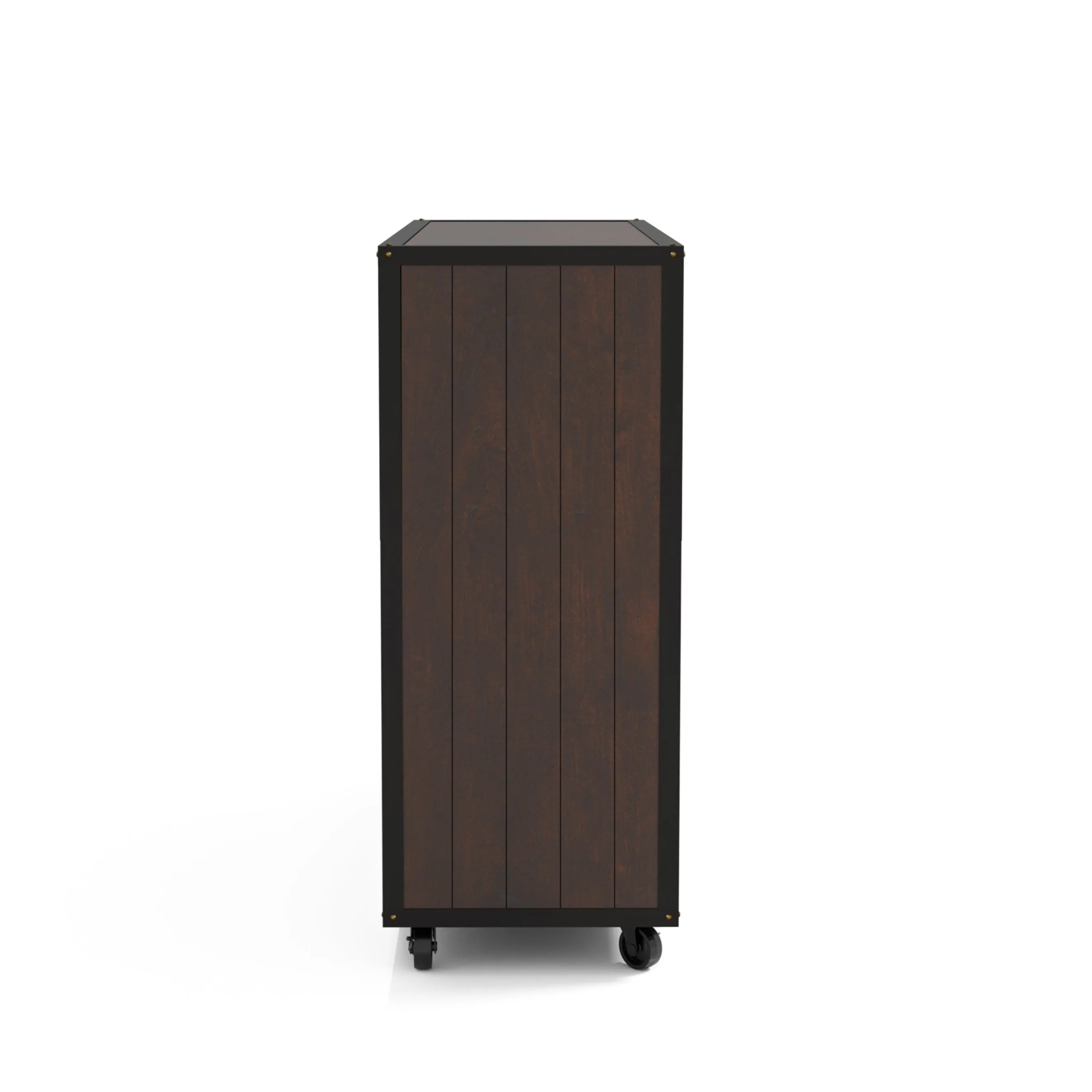 Mora Vintage Walnut Mobile 8-Bottle Wine Bar Cabinet (36-inch)