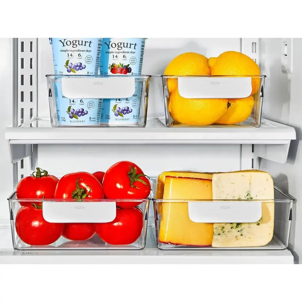 OXO 4pc Plastic Refrigerator Storage Bin Starter Set White